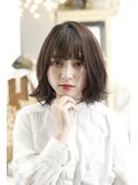 【kimi自由が丘】グレージュ斜めバングモードレトロウェーブ