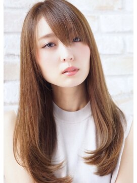 ヘアーアンドファッションシオミエイチ (hair&fashion shiomi H) オレンジベージュ×ワンカールストレート