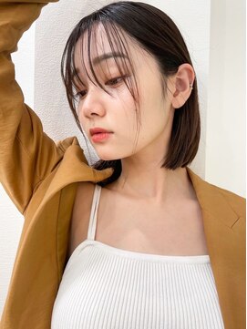 ロンドポレール 北千住(Lond polaire) 【米倉かずひさ】色気シースルーバング　ペールベージュ　ボブ