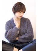 グレージュカラーナチュラル小顔ショート