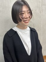 顔まわりカット　ボブ　黒髪　小顔