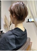 マッシュショート*オリーブベージュ*髪質改善*秋色*耳かけボブ