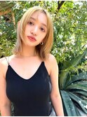 【Lloyd 大宮】ペールベージュ×切りっぱなしミディ