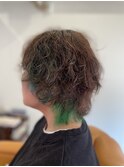 みどりなウルフな白髪ぼかし