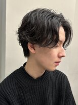センターパートニュアンスパーマ韓国カルマパーマコンマヘア