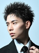 リップス 表参道店(LIPPS)&nbsp;黒髪ツーブロックスパイキーショート刈り上げアップバング