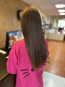 アークスヘアー 30代40代ブリーチミルクティー伸ばしかけミディアムウルフ