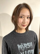 エイム(A-im) 【レイヤーボブ×明るめグレージュ(ブリーチなし)】