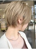 茗荷谷ショートカット白髪ぼかし白髪染めハイライト髪質改善ボブ