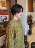 レディースのハンサムショートボブ