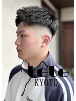 バーバーショップテト(barber shop tete)&nbsp;【京都】メンズカットアップバングフェードスパイキーショート