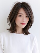 ニーフ 恵比寿(neaf) 外ハネ ミディレイヤー 毛先カール ナチュラル