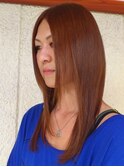 ハニーブラウン×ナチュラルストレート