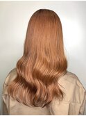 mowen×鎖骨ミディアム×オレンジベージュ×韓国風ヨシンモリ