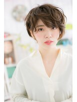 女っぷりUP！くすみカラーくせ毛風前下がりショートa1