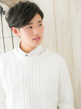 メンズヘア ビーセカンド 草加店(MENS HAIR B-2) ダークアッシュ×コンマバングニュアンスマッシュM