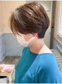 ハンサムショート束感ショート30代40代50代オーガニックカラー