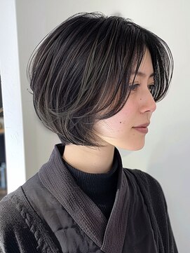 ティダスマイル 吉祥寺店(tida smile) 白髪ぼかしハイライト/オリーブベージュ/レイヤーカットショート