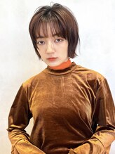 エミス バイ メルト 吉祥寺(emis by melt) 【吉田江梨】暖色ボブ　ブリーチなしカラー　オレンジブラウン