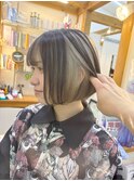 ボブアンブレラカラーホワイトグレージュ