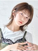 【La fith】ウルフヘア×オリーブブラウン×シースルーバング