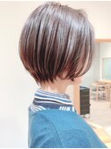 Say.丸みショートレイヤーひし形ショートアッシュブラック表参道