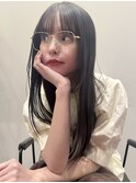ぱっつん前髪×黒髪ストレートヘア＊
