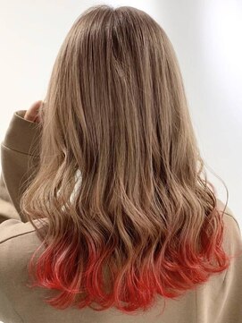 グラム 安城桜井店(gram) 裾カラー_グラデーションカラー_オレンジ_ベージュ_01