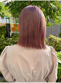 ピンクベージュボルドーラベンダーピンク切りっぱなしボブA91