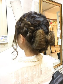 アンフィフォープルコ(AnFye for prco) 【AnFyeforprco】編み込みリボンアップ♪