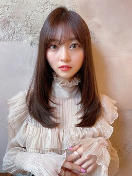 ロンドローズ 名古屋(Lond damaskRose) チョコレート 切りっぱなし イヤリングカラー 韓国ヘア 顔周り