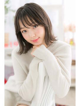 ミック ヘアアンドビューティー 大山店(miq Hair&Beauty) ナチュラルグラデーションシースルーバング外ハネボブa1