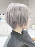 イメチェンマッシュショートカット アッシュグレージュ20代/30代