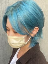 ダブルカラーミルクティーベージュカラーケアブリーチ韓国ボブ