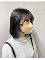 アジールヘア 東上野店(agir hair)&nbsp;20代30代インナーカラーブルーイヤリングカラー【上野】