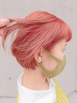 デビュー 沖縄泡瀬店(Debut) 前髪/オレンジカラー/こなれミディ/イメチェン/ウェーブパーマ