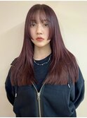 ボルドーカラー/赤髪/暖色カラー/レイヤー/フェイスレイヤー