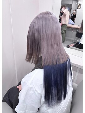 ベレーザ 渋谷(BELEZA) 11957ニュアンスカラーブリーチデザインインナーブルーカラー