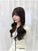 カシスレッドカラー　くびれ巻き　韓国レイヤー