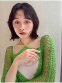 【MINX】くびれヘアアプリコットオレンジハイライトカラー表参道
