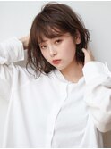 大人可愛いモテ髪小顔セミウェットアンニュイウェーブボブパーマ