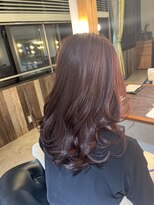 ビハインドザカーテン(BEHIND THE CURTAIN)&nbsp;ピンクベージュブラウン×セミディロングレイヤー