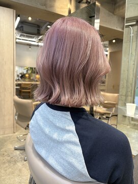 サンク 原宿 表参道(cinq) ミルクティーピンクアッシュベージュレイヤーボブウルフボブ