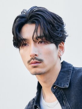 フィフス 渋谷(fifth) 渋谷大人フェザーパーマメンズカットセンターパート社会人向け