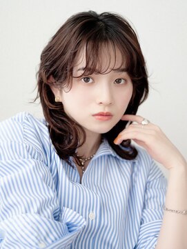 アトラスサロン 札幌大通り(Atras.salon) 札幌/髪質改善/ダークブラン×フェザーバング×ウェーブミディ