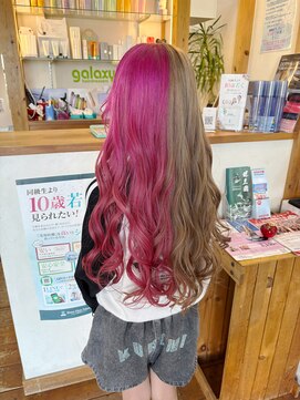 ギャラクシー ヘアードレッサーズ(galaxy hairdressers) コギャルカラーピンクミルクティーベージュ