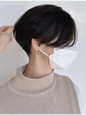 【morio 原宿】大人黒髪ハンサムショート　耳かけ　前下がり