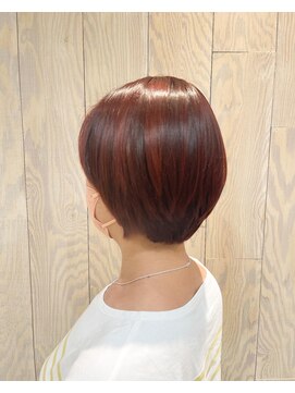 ヘアートゥリース 武蔵小杉店(hair trees) 似合わせカットショートボブ×艶々レッドカラー