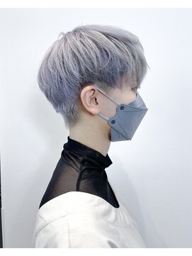 カンゴール サロン トウキョウ セントラル 原宿(KANGOL SALON TOKYO CENTRAL) マッシュ ハイトーン ペールシルバー ジェンダーレス