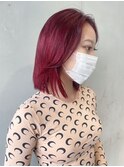 【田中杏実】派手髪ワインレッド/イメチェンカラー<青山>